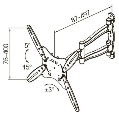 ��������� ��� ���������� Kromax TECHNO-5 ����� 15"-55" ����.35�� ��������� ������� � ������