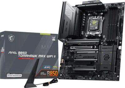 ����������� ����� MSI MAG B850 TOMAHAWK MAX WIFI II Socket AM5 AMD B850 4xDDR5 ATX AC`97 8ch(7.1) 5Gigabit RAID+HDMI