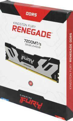 ������ DDR5 2x16GB 7200MHz Kingston KF572C38RSK2-32 Fury Renegade Silver XMP RTL Gaming PC5-57600 CL38 DIMM UDIMM 288-pin 1.45� kit single rank � ���������� Ret