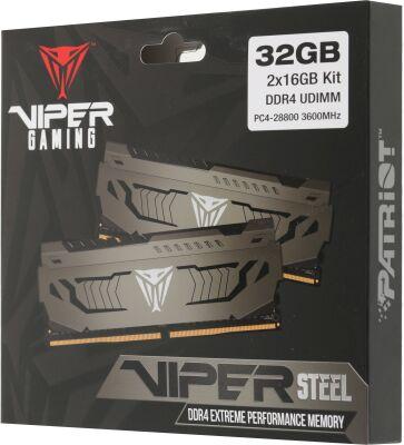 ������ DDR4 2x16GB 3600MHz Patriot PVS432G360C8K Viper Steel RTL Gaming PC4-28800 CL18 DIMM UDIMM 288-pin 1.35� single rank � ���������� Ret