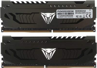 ������ DDR4 2x16GB 3200MHz Patriot PVS432G320C6K Viper Steel RTL Gaming PC4-25600 CL16 DIMM UDIMM 288-pin 1.35� dual rank � ���������� Ret