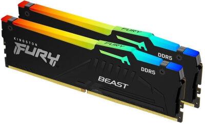 ������ DDR5 2x16GB 5600MHz Kingston KF556C40BBAK2-32 Fury Beast Black RGB RTL Gaming PC5-44800 CL40 DIMM UDIMM 288-pin 1.25� single rank � ���������� Ret