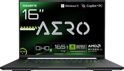 ������� Gigabyte Aero X16 1WH Ryzen AI 7 350 32Gb SSD1Tb NVIDIA GeForce RTX 5070 8Gb 16" IPS QHD+ (2560x1600) Windows 11 Home Multi Language silver WiFi BT Cam (1WH93EEC64DH)