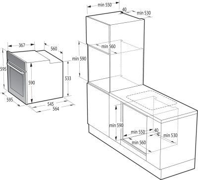 ������� ���� ������������� Gorenje BO6735E05X ����������� �����/������