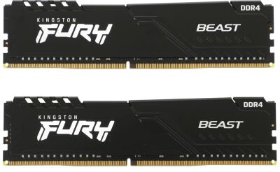 ������ DDR4 2x32GB 3200MHz Kingston KF432C16BBK2/64 Fury Beast Black RTL Gaming PC4-25600 CL16 DIMM UDIMM 288-pin 1.35� dual rank � ���������� Ret