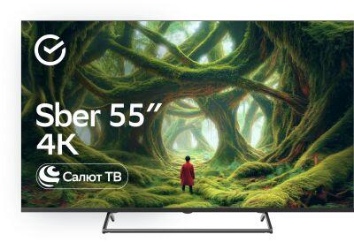 ��������� LED Sber 55" SDX-55U5500MBA ����� �� Frameless ������ 4K Ultra HD 60Hz DVB-T DVB-T2 DVB-C DVB-S DVB-S2 USB WiFi Smart TV (RUS)