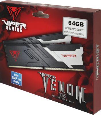������ DDR5 2x32GB 6400MHz Patriot PVV564G640C32K Viper Venom RTL Gaming PC5-51200 CL32 DIMM UDIMM 288-pin 1.4� � ���������� Ret