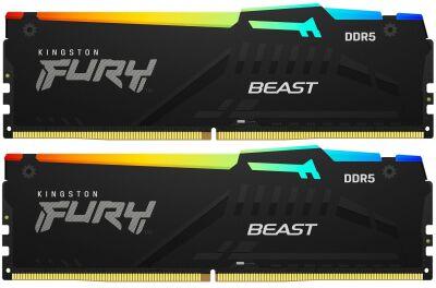 ������ DDR5 2x32GB 5600MHz Kingston KF556C40BB2AK2-64 Fury Beast RGB RTL Gaming PC5-44800 CL40 DIMM 288-pin 1.25� dual rank � ���������� Ret
