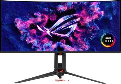 ������� Asus 34" ROG Swift PG34WCDN ������ QD OLED LED 21:9 HDMI ������� HAS Piv 1300cd 178��/178�� 3440x1440 360Hz FreeSync Premium Pro DP Quad 2K (1440p) USB 8.3��