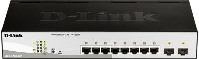 ���������� D-Link DGS-1210-10P DGS-1210-10P/FL2A (L2+) 8x1����/� 2x�����(1000BASE-T/SFP) 8PoE 8PoE+ 65W �����������