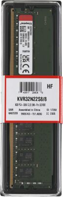 ������ DDR4 8GB 3200MHz Kingston KVR32N22S8/8 Valueram RTL PC4-25600 CL22 DIMM UDIMM 288-pin 1.2� single rank Ret