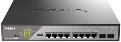 ���������� D-Link DSS-200G-10MPP/A1A (L2) 8x1����/� 2SFP 8PoE++ 242W �������������