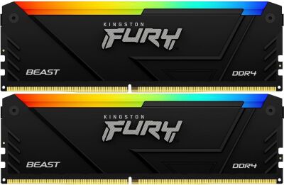 ������ DDR4 2x16GB 3200MHz Kingston KF432C16BB2AK2/32 Fury Beast RGB RTL Gaming PC4-25600 CL16 DIMM UDIMM 288-pin 1.35� kit single rank � ���������� Ret