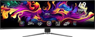 ������� MSI 49" MPG 491CQP QD-OLED ������ QD OLED LED 32:9 HDMI ������� HAS Piv 250cd 178��/178�� 5120x1440 144Hz DP USB 10.3��