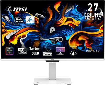 ������� MSI 26.5" Max 271UPXW12G ����� QD OLED LED 16:9 HDMI M/M ������� HAS Piv 250cd 178��/178�� 3840x2160 120Hz FreeSync Premium Pro DP 4K USB 6.6��