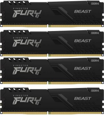 ������ DDR4 4x32GB 3200MHz Kingston KF432C16BBK4/128 Fury Beast Black RTL Gaming PC4-25600 CL16 DIMM UDIMM 288-pin 1.35� dual rank � ���������� Ret