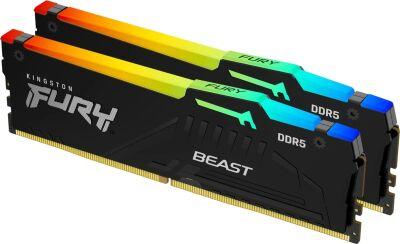 ������ DDR5 2x32GB 6000MHz Kingston KF560C36BBE2AK2-64 Fury Beast Black Expo RGB RTL Gaming PC5-48000 CL36 DIMM UDIMM 288-pin 1.35� single rank � ���������� Ret