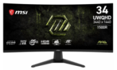 ������� MSI 34" MAG 346CQDF E20 1500R, 21:9, VA, 0,5ms, 300cd, UWQHD 200Hz/FHD 400Hz, HDMI, D