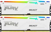 ������ DDR5 2x32GB 6000MHz Kingston KF560C36BWEAK2-64 Fury Beast White Expo RGB RTL Gaming PC5-48000 CL36 DIMM UDIMM 288-pin 1.35� dual rank � ���������� Ret