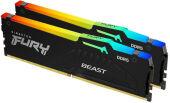 ������ DDR5 2x16GB 5600MHz Kingston KF556C40BBAK2-32 Fury Beast Black RGB RTL Gaming PC5-44800 CL40 DIMM UDIMM 288-pin 1.25� single rank � ���������� Ret