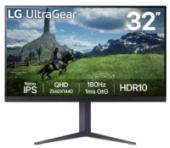 ������� LG 31,5" 32GS85Q-B, 16:9, IPS, QHD, 1ms, 350cd, 180Hz, HDMI, DP, USB, HAS