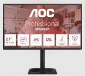������� AOC 27" Q27E4U, 16:9, IPS, QHD, 4ms, 350cd, 120Hz, HDMI, DP, USB, SPK, HAS