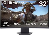 ������� LG 31.5" UltraGear 32GS60QC-B ������ VA LED 16:9 HDMI ������� 3000:1 300cd 178��/178�� 2560x1440 180Hz FreeSync DP WQ HD 2K (1440p) 7.2��