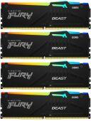 ������ DDR5 4x16GB 5200MHz Kingston KF552C40BBAK4-64 Fury Beast RGB RTL Gaming PC5-41600 CL40 DIMM UDIMM 288-pin 1.25� kit single rank � ���������� Ret